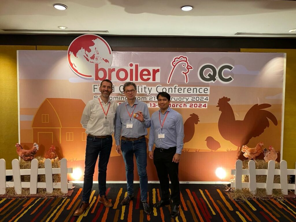 Christophe Langlade, Jean François Gabarrou andLiberato Castro at the Broiler Feed QC